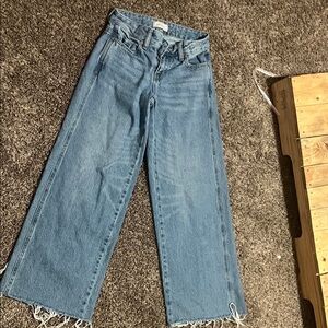 Women's Blue Low-Rise Wide-Leg Baggy Jeans